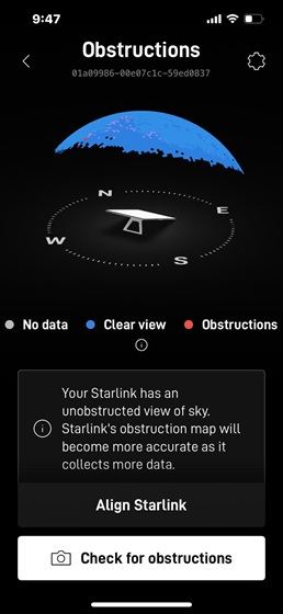 Starlink obstructions test Coeur d'Alene, ID