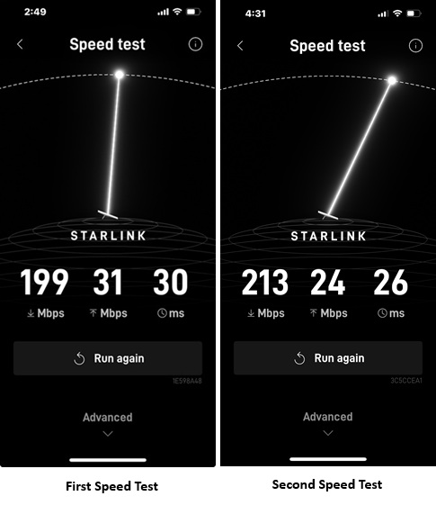 Starlink speed tests Coeur d'Alene, ID