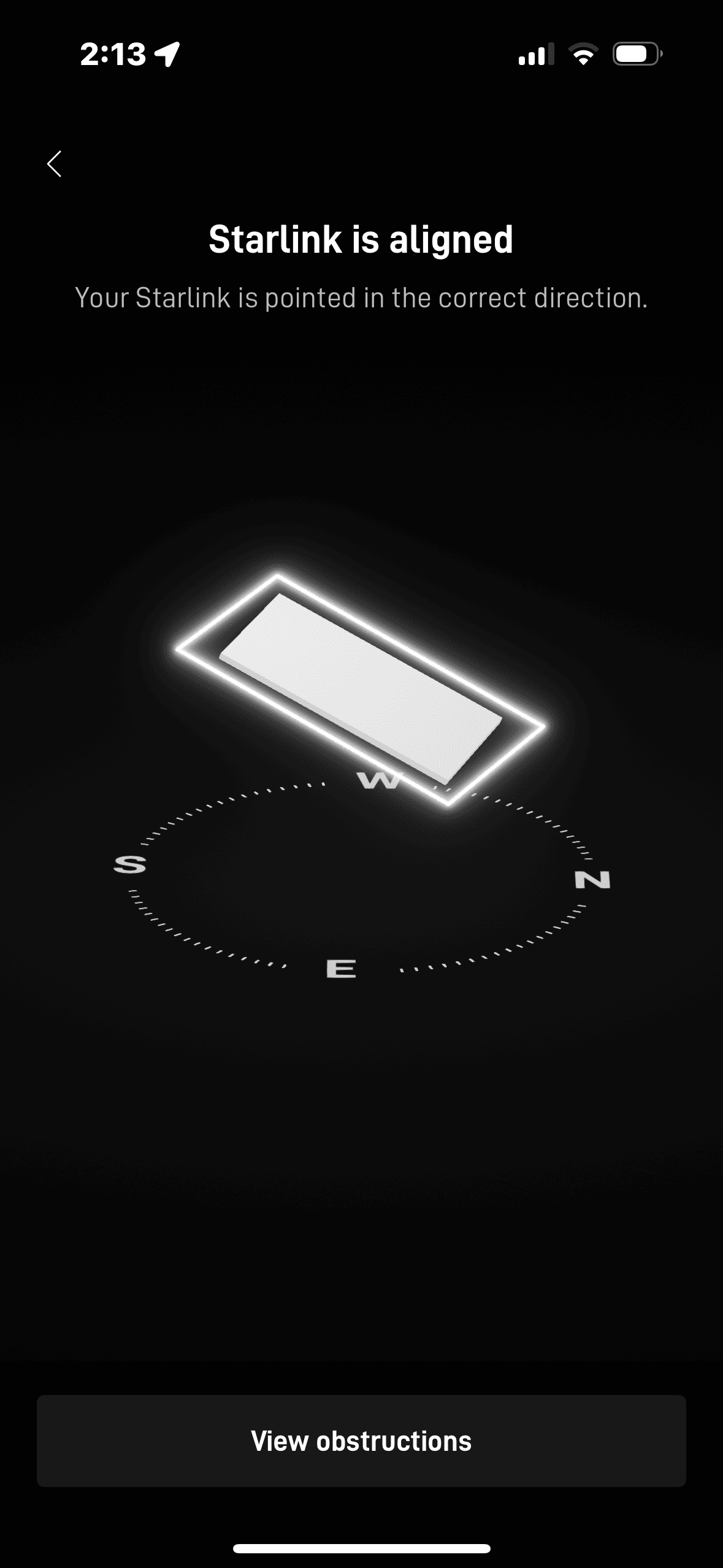 Starlink alignment test in Laveen AZ