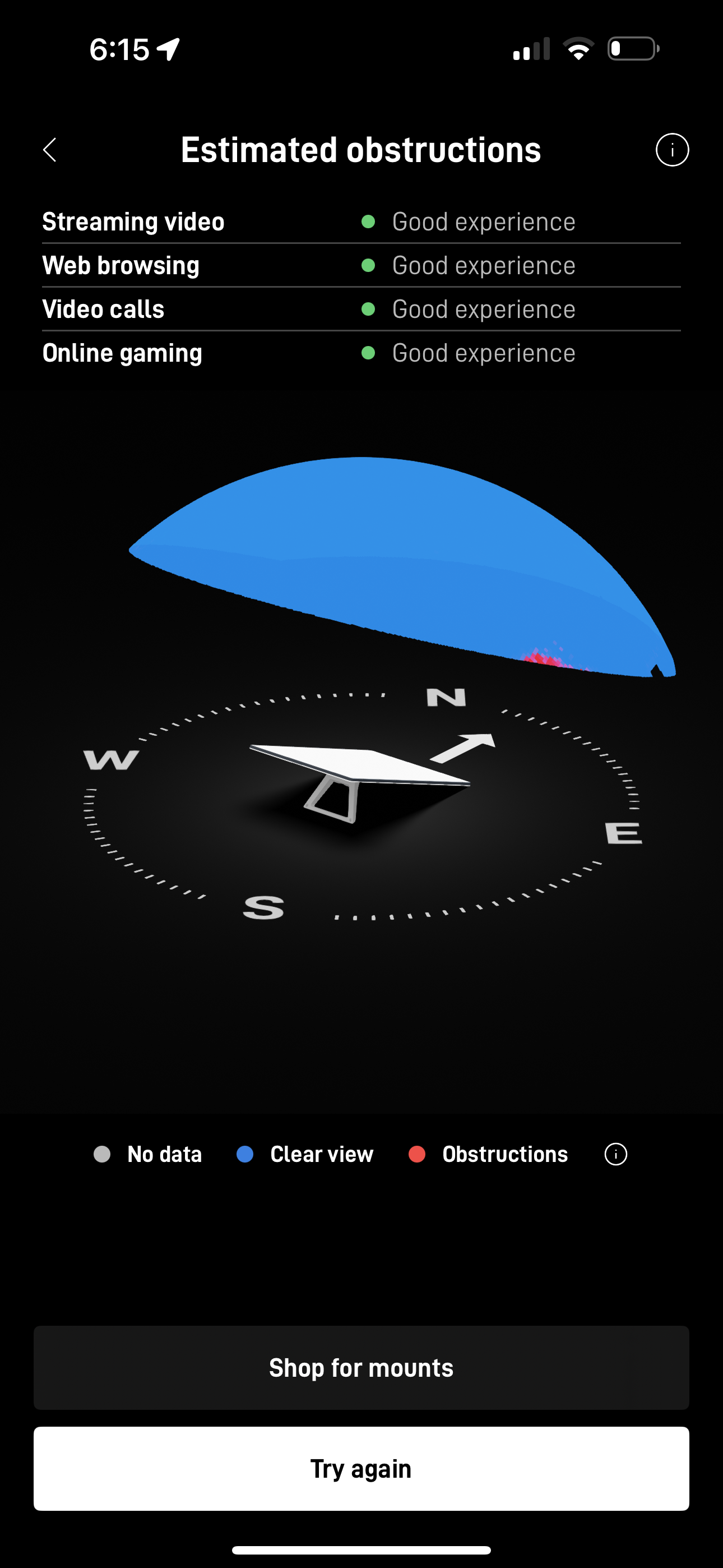 Starlink obstructions test Palm Coast FL