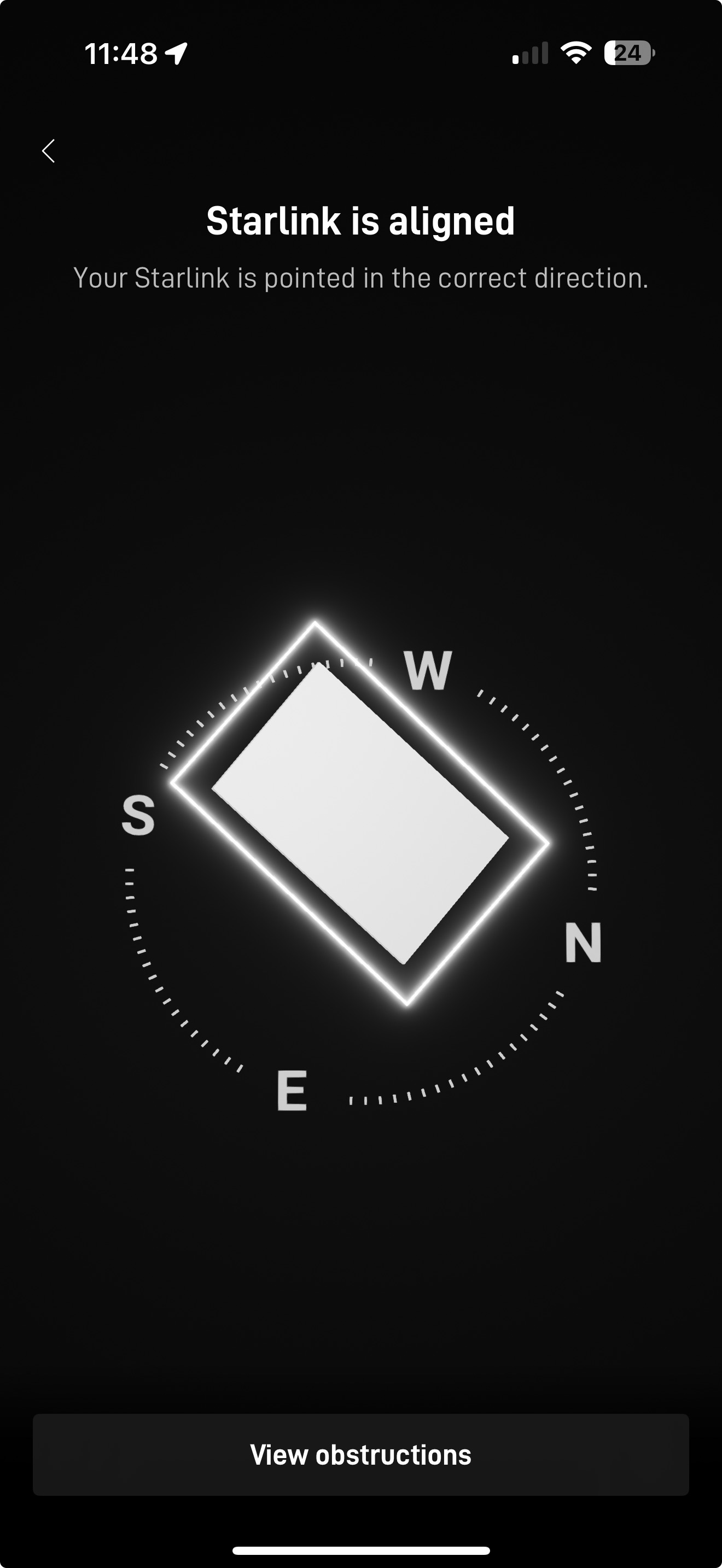 Starlink alignment test in Statesville, NC