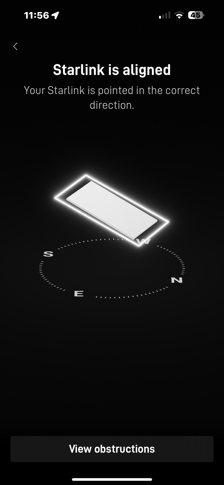 Starlink alignment test Chattanooga TN