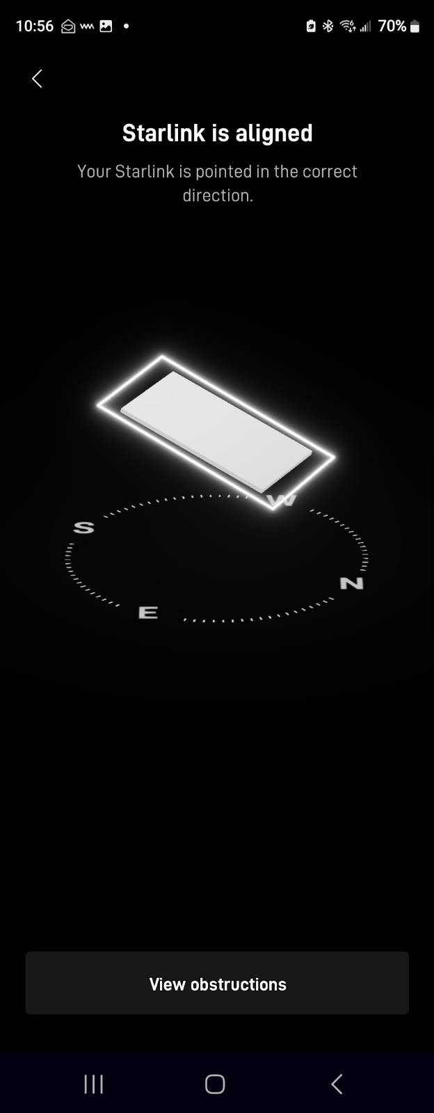 Starlink alignment test Beaumont CA