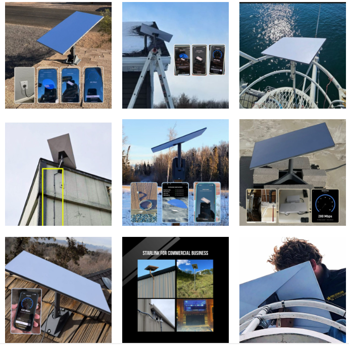 Starlink dish mounting